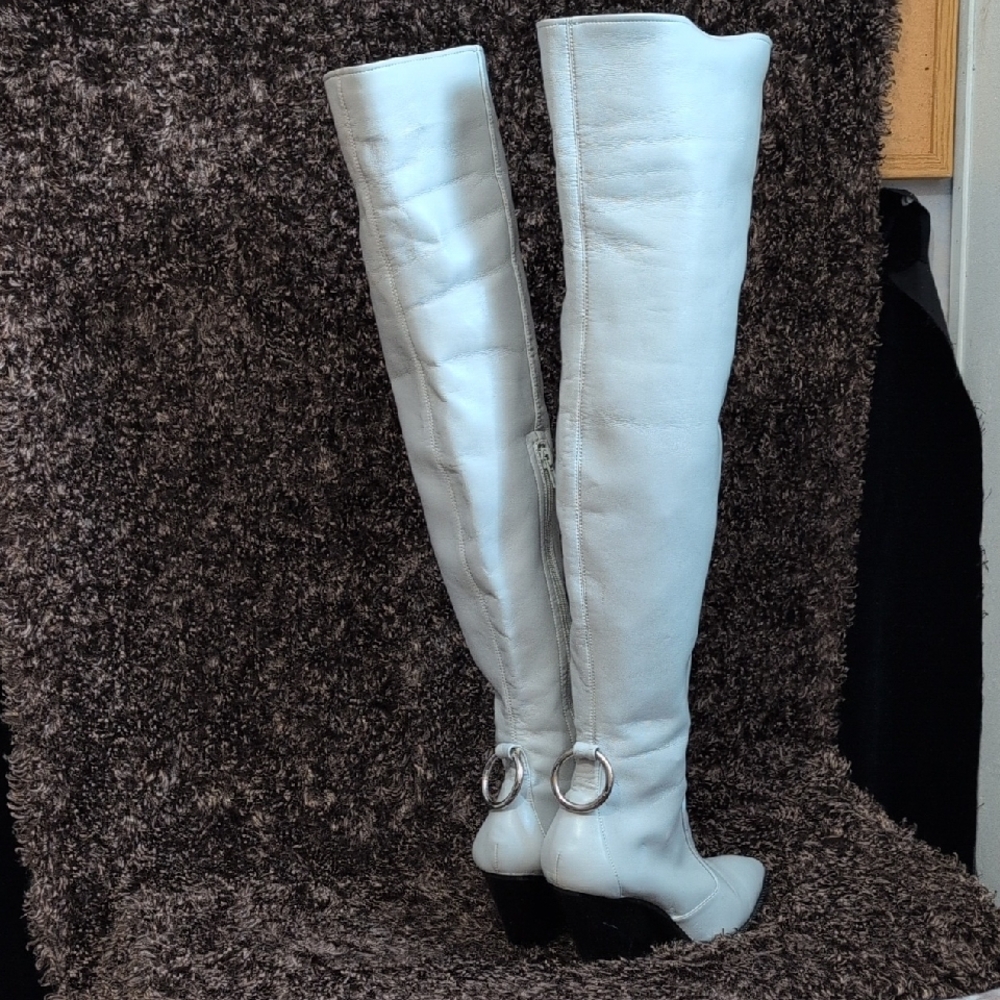 Jeffrey Campbell Light Grey Over-the-Knee Boots - Picture 2 of 7